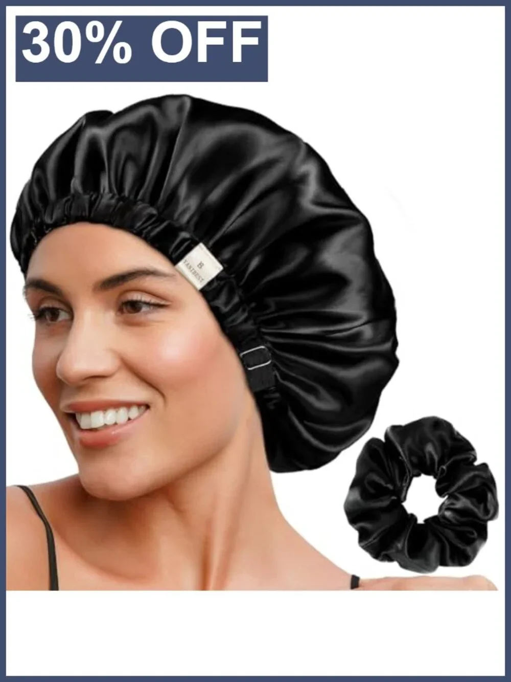 Adjustable Satin Bonnet Silk Feeling Hair Wrap Reduce Frizz Sleep Cap